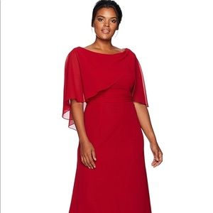 Lady in red formal gown
